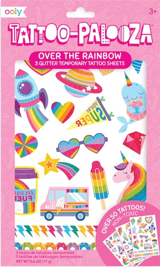 OOLY Tattoo-Palooza Over The Rainbow Temporary Glitter Tattoo Set